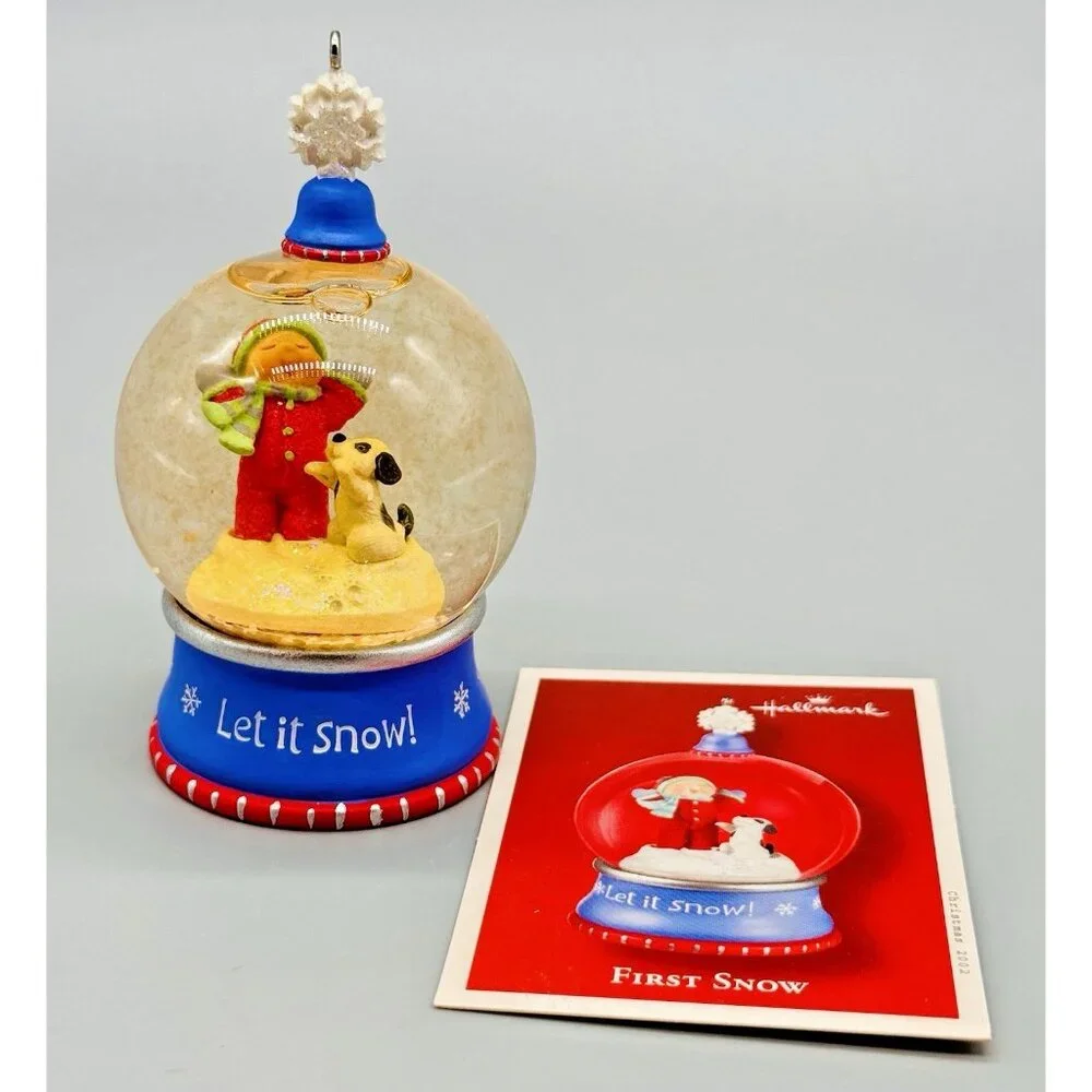 Hallmark Keepsake First Snow Tasty Little Treat Dog Christmas Ornament Lot‎ of 2